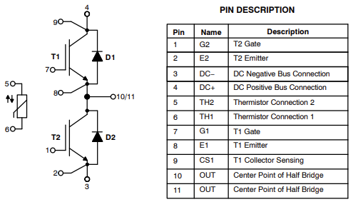 Schaltplan - onsemi NXH800H120L7QDSG QDual3 IGBT-Leistungsmodule